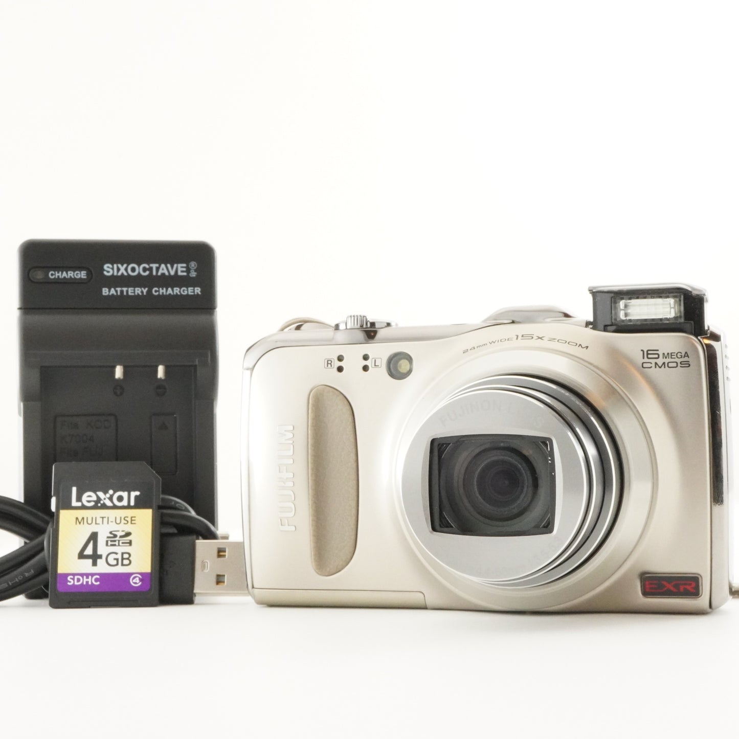 FUJIFILM FinePix F550 EXR Gold With 4GB SDHC Card from Japan #6531