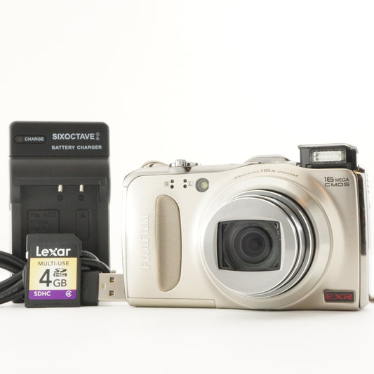 FUJIFILM FinePix F550 EXR Gold With 4GB SDHC Card from Japan #6531