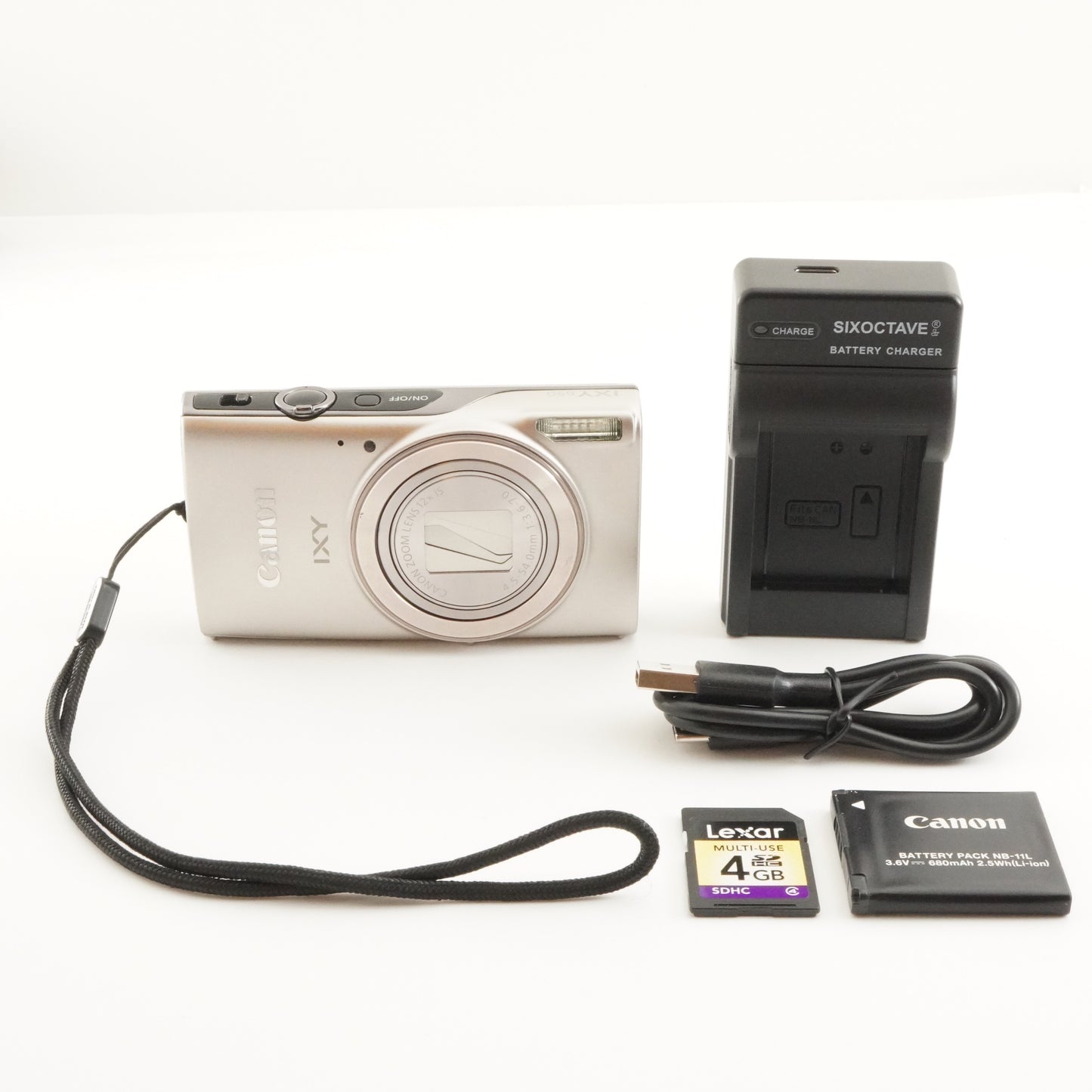 Canon IXY 650 Silver With 4GB SDHC Card from Japan #6799