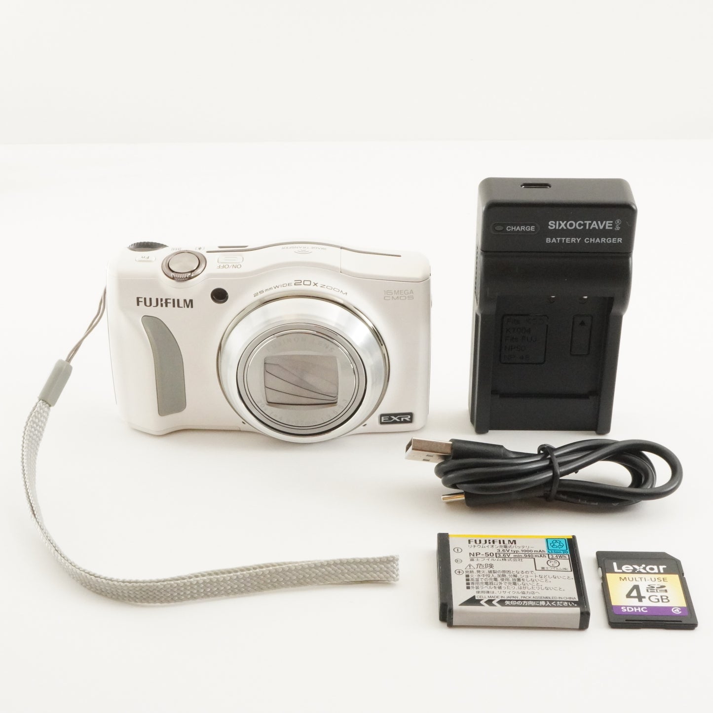 FUJIFILM Finepix F800 EXR White With 4GB SDHC Card from Japan #6529