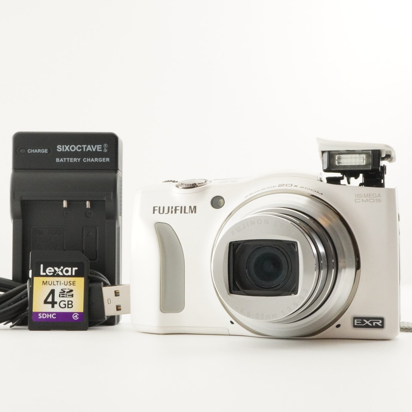 FUJIFILM Finepix F800 EXR White With 4GB SDHC Card from Japan #6529