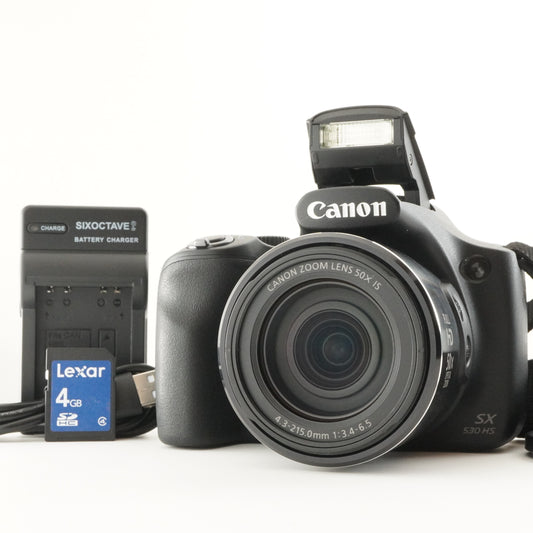 Canon PowerShot SX530 HS Black With 4GB SDHC Card from Japan #6923