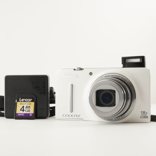 Nikon COOLPIX S9400 White With 4GB SDHC Card from Japan #6541