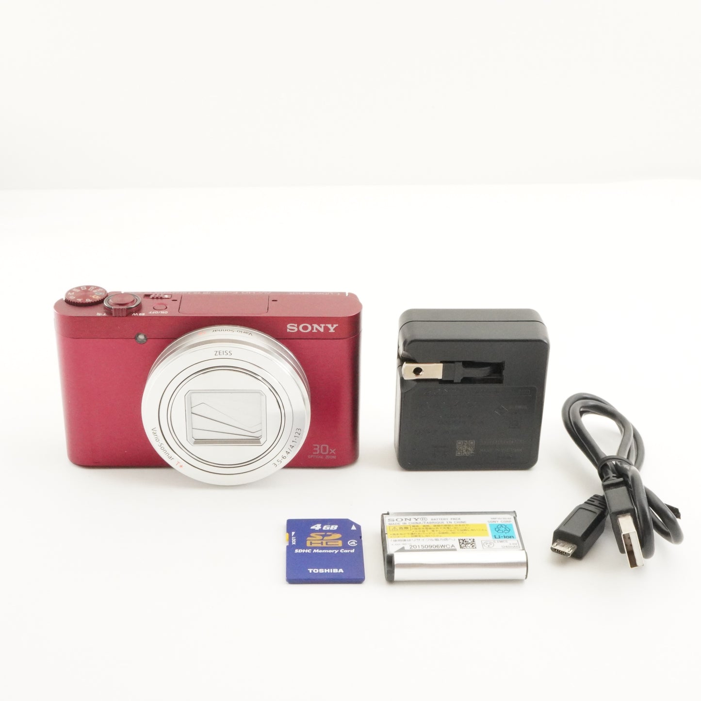 [English Setting] SONY Cyber-shot DSC-WX500 Red + 4GB SDHC Card from Japan #6903