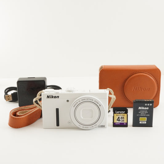 Nikon COOLPIX P340 White With 4GB SDHC Card from Japan #6449