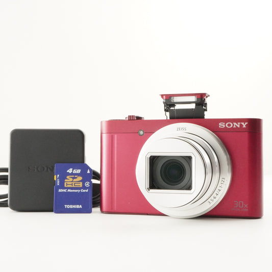 [English Setting] SONY Cyber-shot DSC-WX500 Red + 4GB SDHC Card from Japan #6903