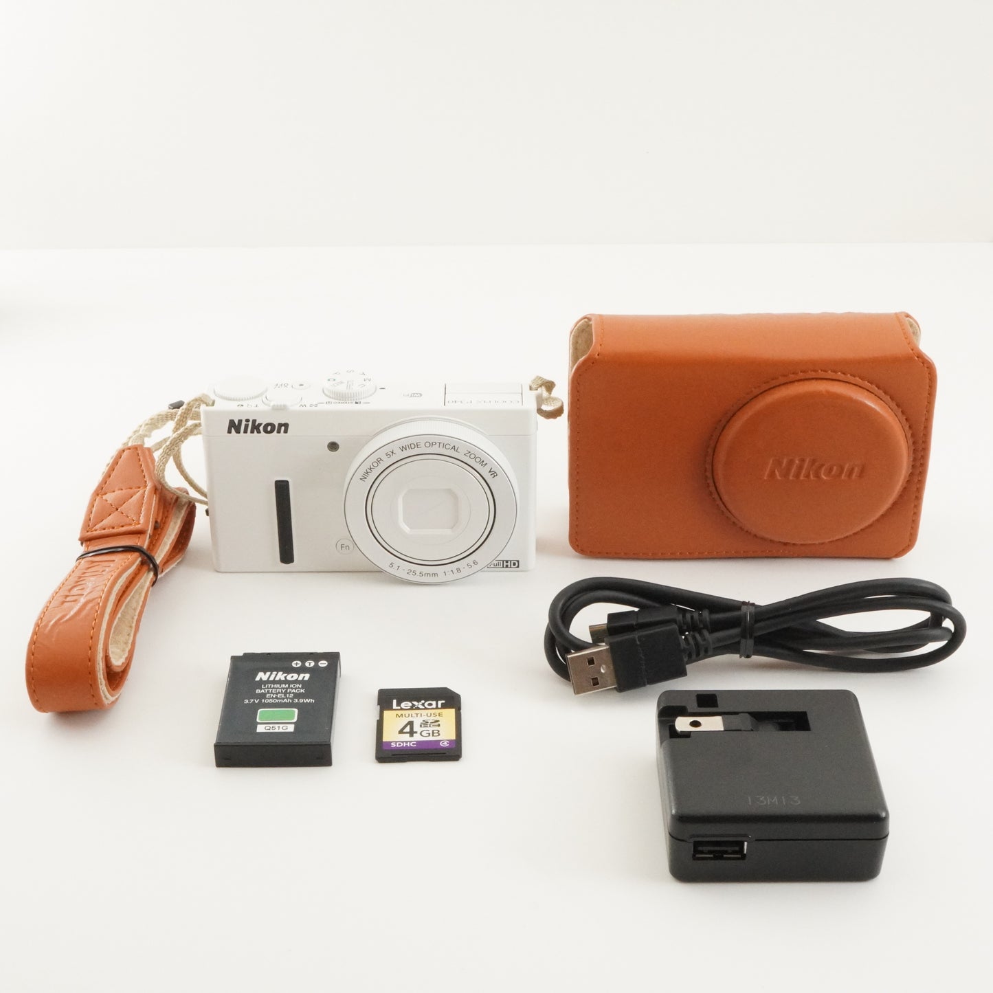 Nikon COOLPIX P340 White With 4GB SDHC Card from Japan #6449