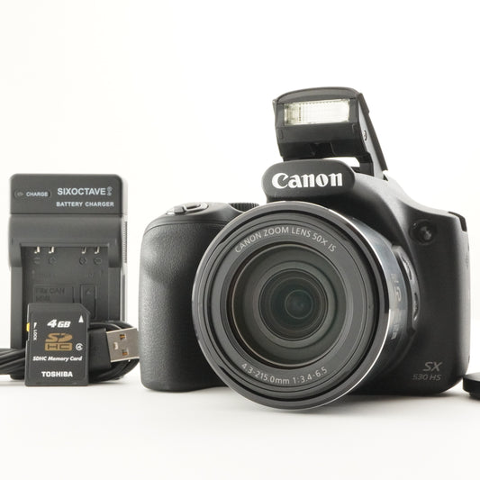 Canon PowerShot SX530 HS Black + 4GB SDHC Card Digital Camera from Japan #6938