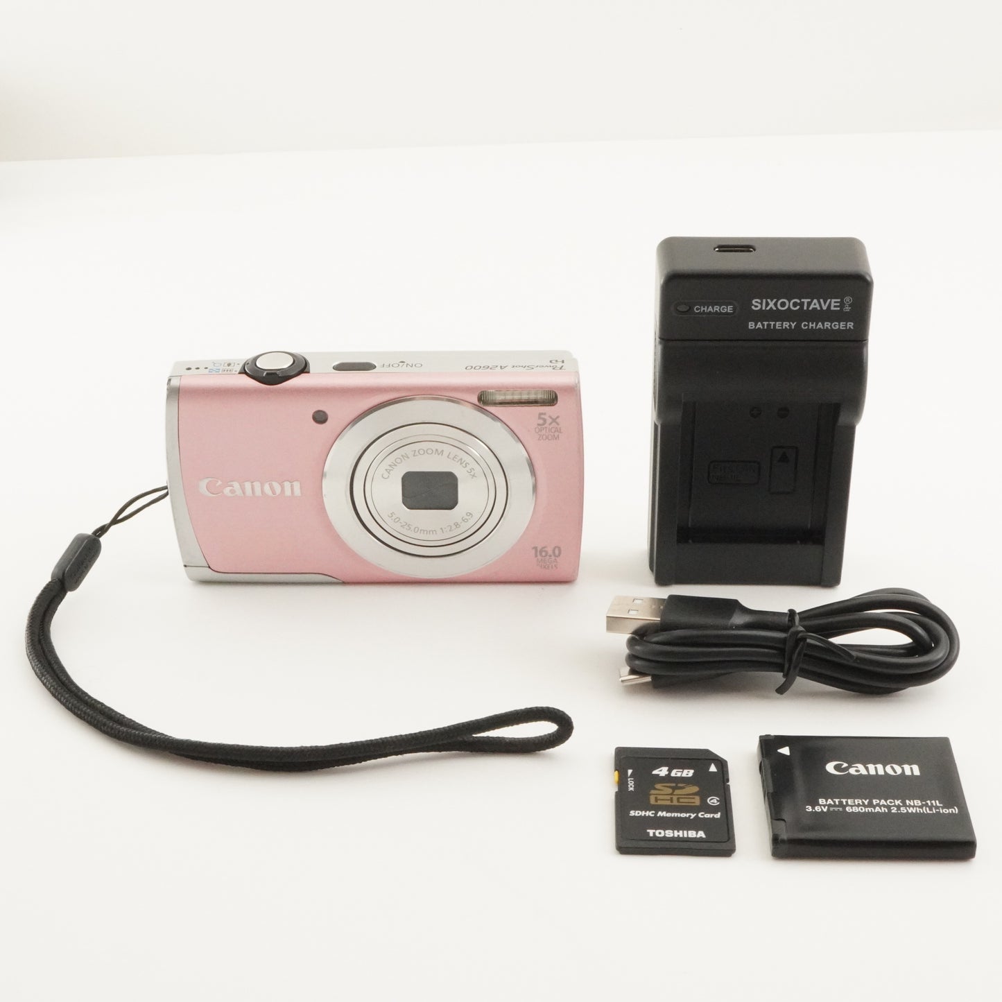 Canon PowerShot A2600 Pink With 4GB SDHC Card Digital Camera from Japan #6924