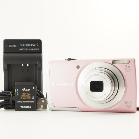 Canon PowerShot A2600 Pink With 4GB SDHC Card Digital Camera from Japan #6924