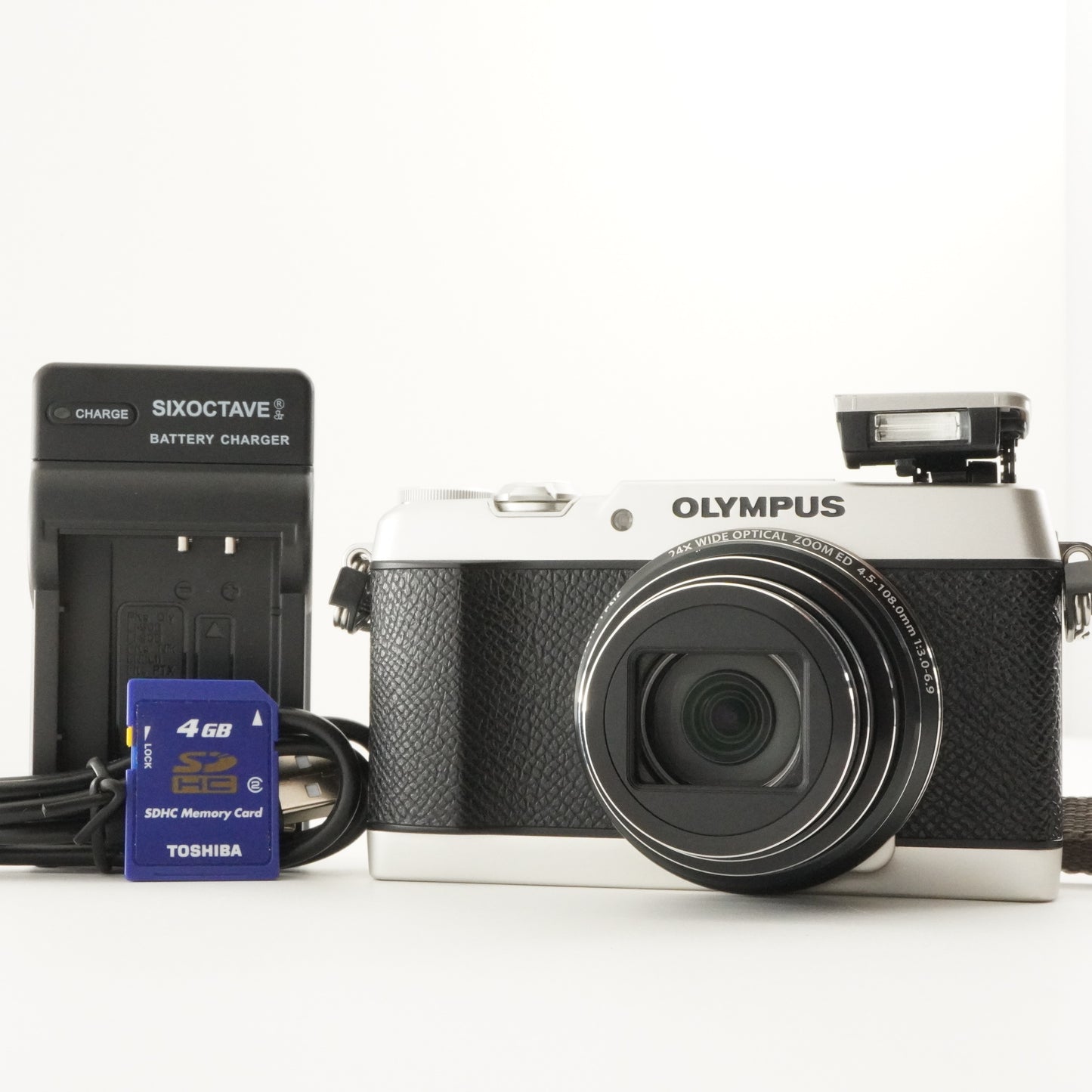 OLYMPUS STYLUS SH-2 Silver With 4GB SDHC Card Digital Camera from Japan #6884