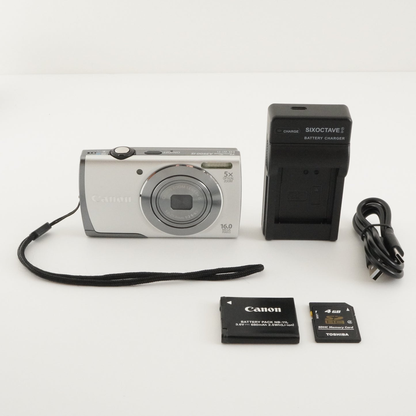 Canon PowerShot A3500 IS Silver + 4GB SDHC Card Digital Camera from Japan #3750