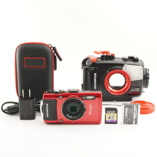 OLYMPUS Tough TG-4 Red With Accessories Digital Camera from Japan #6802