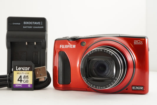 [Read] FUJIFILM FINEPIX F1000 EXR Red With 4GB SDHC Card from Japan #1975