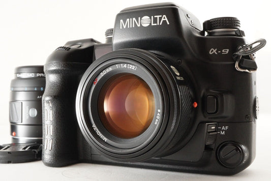 MINOLTA a-9 + AF 50mm F1.4 + AF MACRO 50mm F3.5 alpha a 9 from Japan #7661