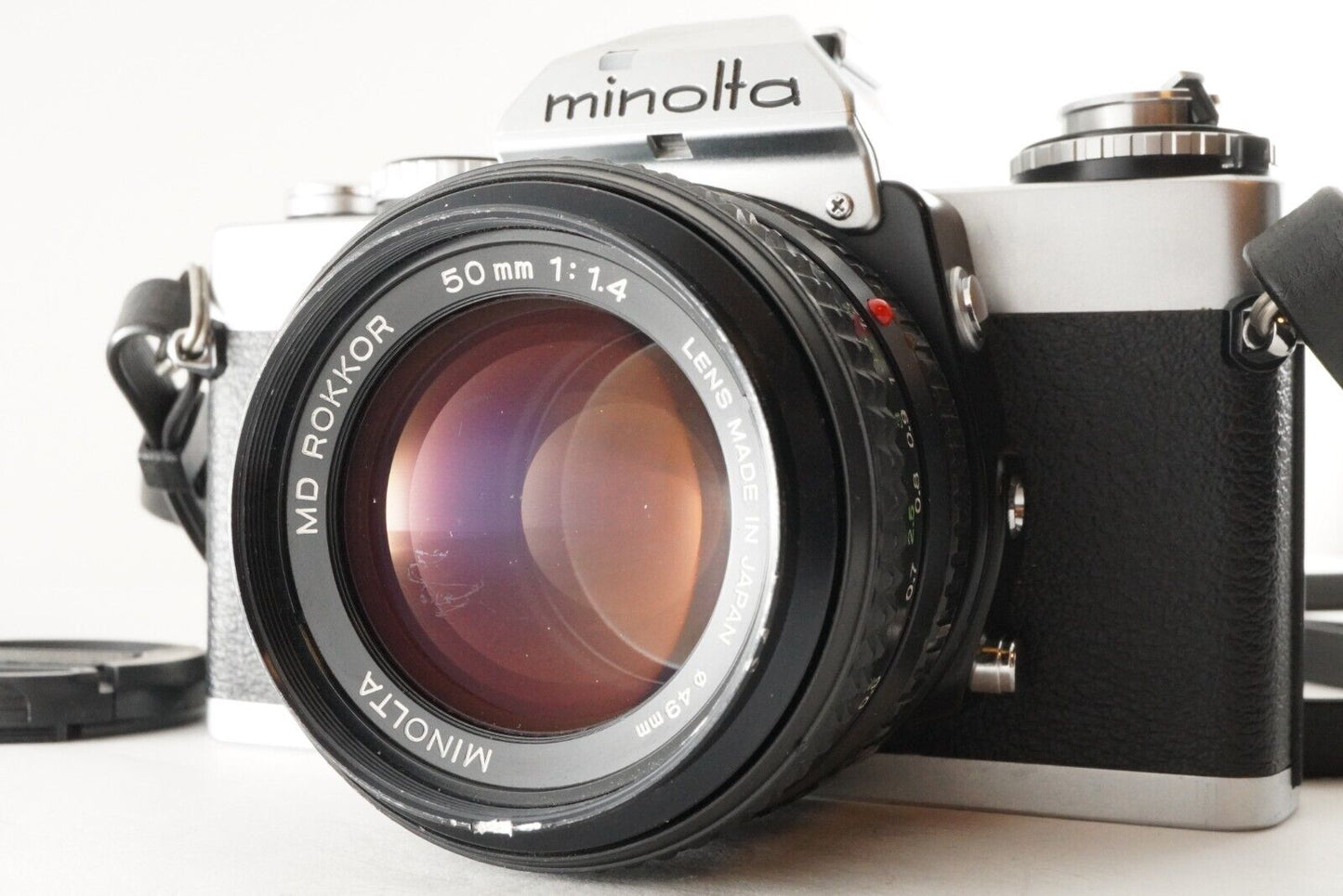 MINOLTA XD + MD ROKKOR 50mm F1.4 35mm Film Camera Photo tested! From Japan #7335