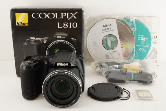 NIKON COOLPIX L810 Black In Box Point & Shoot Digital Camera from Japan #7573